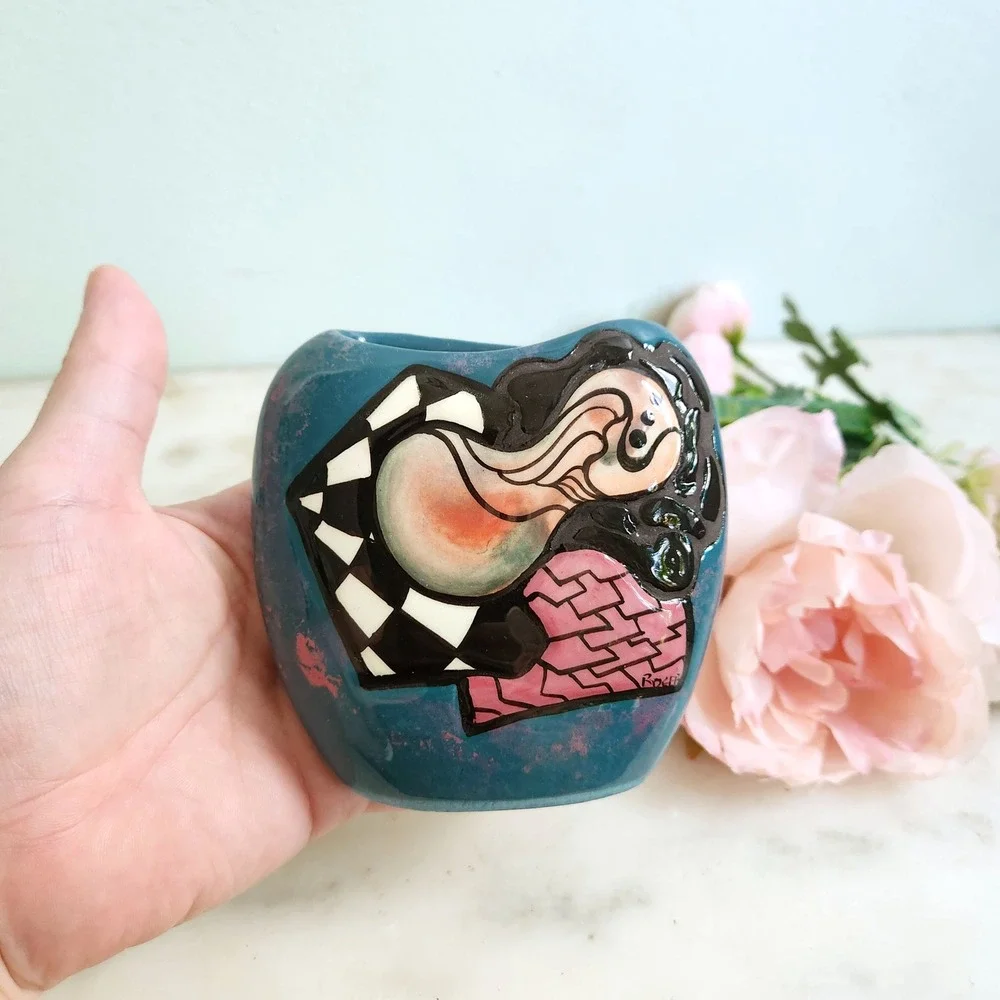 Roger McAndrews‎ Abstract Ceramic Vase Art Decor Geometric Unique Pottery Design